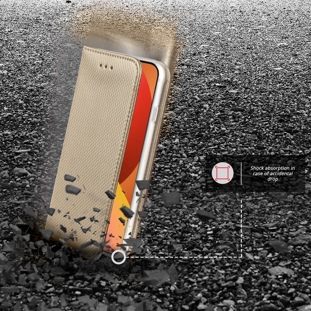 Moozy magnētisks telefona maciņš ar karšu turētāju un statīva funkciju saderīgs ar iPhone 13 Pro Max telefona modeli - Zelta cena un informācija | Telefonu vāciņi, maciņi | 220.lv