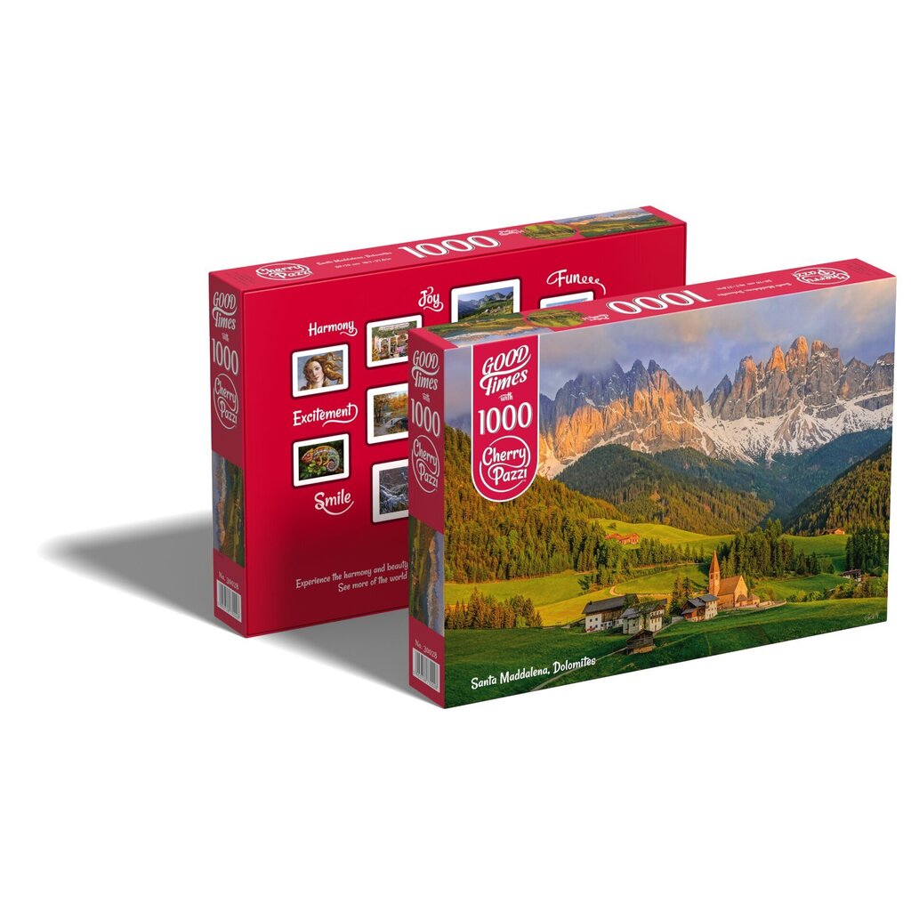 CherryPazzi puzle Santa Maddalena, Dolomites 1000 det. cena un informācija | Puzles, 3D puzles | 220.lv