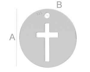 Kulons krustiņš, 925 sudrabs, 12 mm cena un informācija | Rotu veidošana, pērļošana | 220.lv