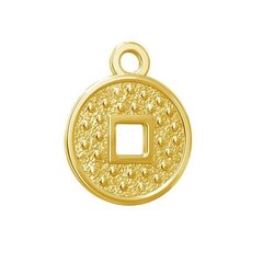 Kulons Ķīnas monēta, 925 proves sudrabs ar 24 karātu zeltu, 11 mm cena un informācija | Rotu veidošana, pērļošana | 220.lv