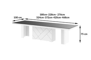 Раздвижной стол Kolos Max Szary Mat Bialy Polysk цена и информация | Кухонные и обеденные столы | 220.lv