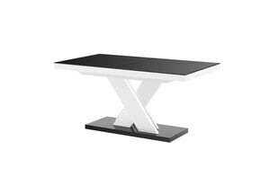 Bīdāmais galds Xenon Lux Czarny Mat Bialy Polysk cena un informācija | Virtuves galdi, ēdamgaldi | 220.lv