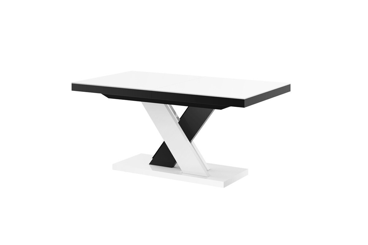 Bīdāmais galds Xenon Lux Bialy Polysk Bialy+Czarny Polysk cena un informācija | Virtuves galdi, ēdamgaldi | 220.lv