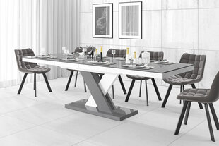 Bīdāmais galds Xenon Lux Szary Polysk Szary +Bialy Polysk cena un informācija | Virtuves galdi, ēdamgaldi | 220.lv