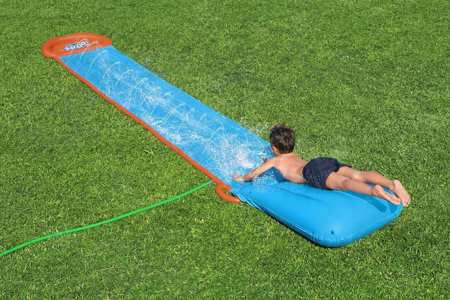 Piepūšamais ūdens slidkalniņš H2OGO! Tsunami Splash Ramp Single Slide, 488 cm cena un informācija | Piepūšamās rotaļlietas un pludmales preces | 220.lv