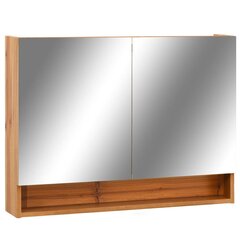 vidaXL vannasistabas skapītis ar spoguli un LED, 80x15x60cm, MDF цена и информация | Шкафчики для ванной | 220.lv