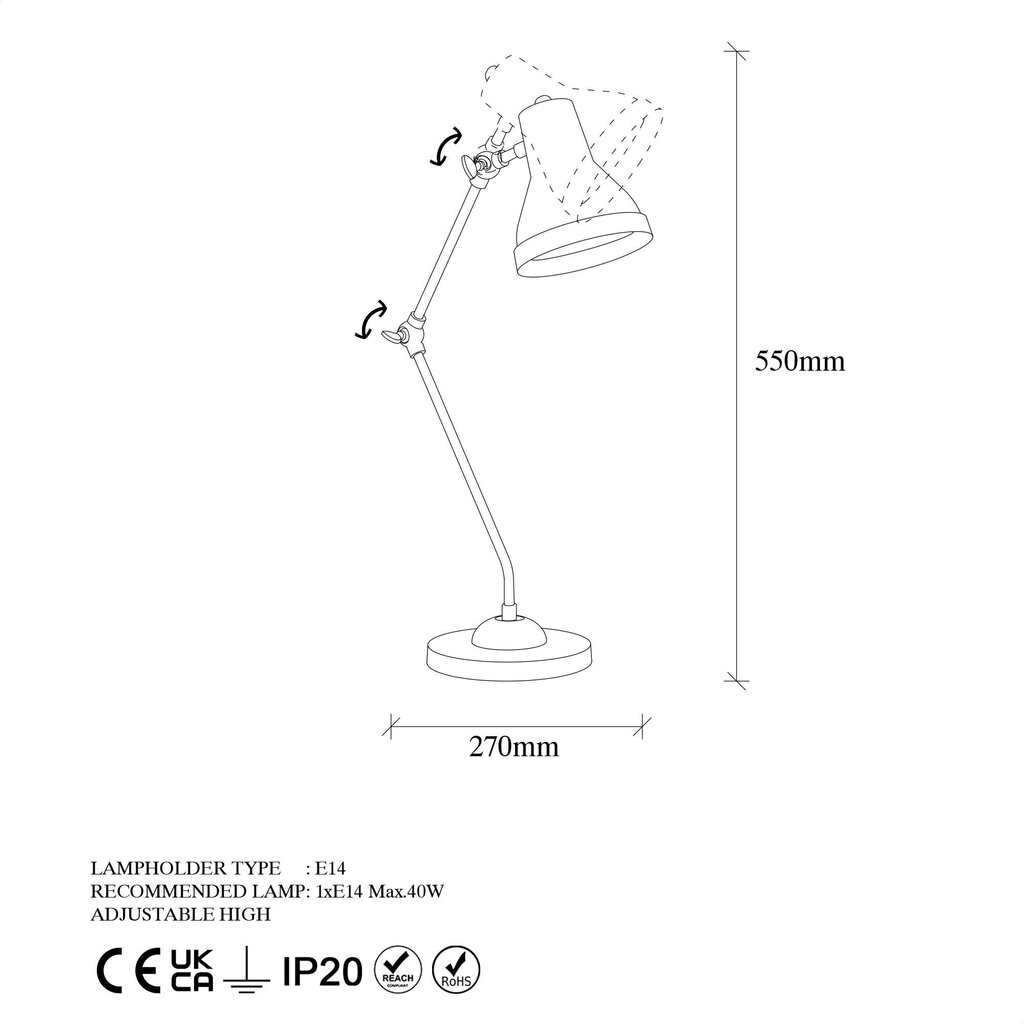 Opviq galda lampa Mixed - 11510 цена и информация | Galda lampas | 220.lv