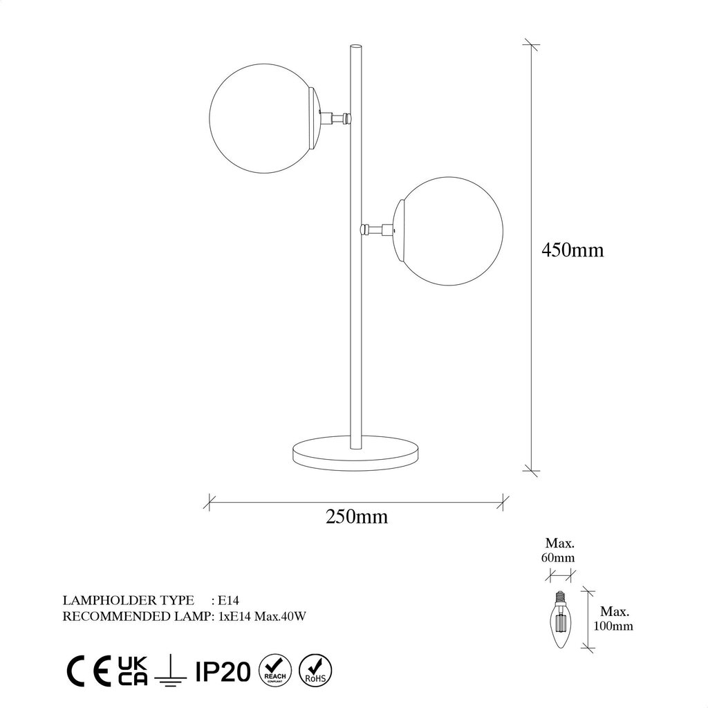 Opviq galda lampa Fazli - 10422 cena un informācija | Galda lampas | 220.lv