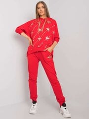 Sarkans džemperu komplekts ar biksēm. cena un informācija | Sporta apģērbs sievietēm | 220.lv
