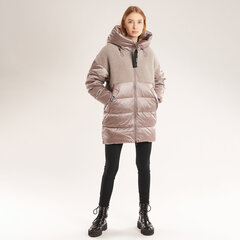 Зимняя куртка для женщин из двух разных тканей, розовая цена и информация | Женские куртки | 220.lv