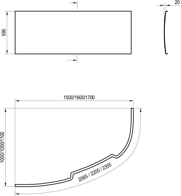 Apdares plāksne Asymmetric 150-170 L/R, Ravak, izmērs: 160 cm, puse: Pa labi cena un informācija | Piederumi vannām un dušas kabīnēm | 220.lv