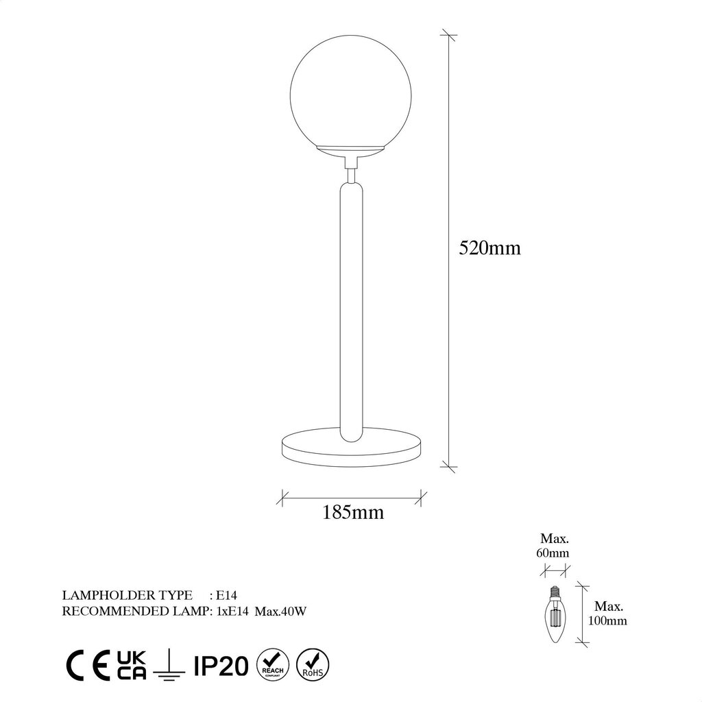 Opviq galda lampa King - 11463 cena un informācija | Galda lampas | 220.lv