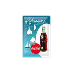 Metāla plāksne 20 x 30 cm, Coca-Cola Refreshing cena un informācija | Interjera priekšmeti | 220.lv