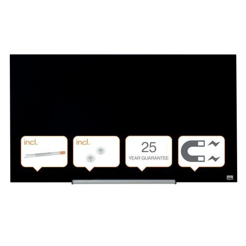 Whiteboard Glass Nobo Widescreen 45" Black, cena un informācija | Kancelejas preces | 220.lv