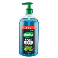 Dušas želeja un šampūns Radox Sport 3 in 1 Shower Gel & Shampoo 750 ml cena un informācija | Dušas želejas, eļļas | 220.lv