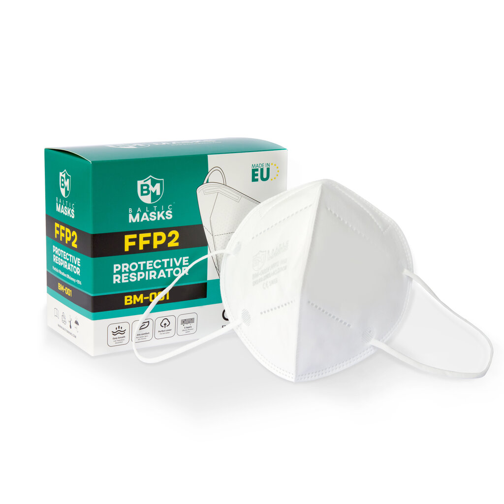 FFP2 respiratori bez vārsta BM-001, 10 gab. cena un informācija | Pirmā palīdzība | 220.lv