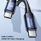 USAMS U71 USB-C uz USB-C 100W PD 2m, Melns cena un informācija | Savienotājkabeļi | 220.lv