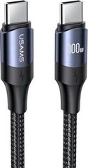 USAMS U71 USB-C uz USB-C 100W PD 2m, Melns cena un informācija | Savienotājkabeļi | 220.lv