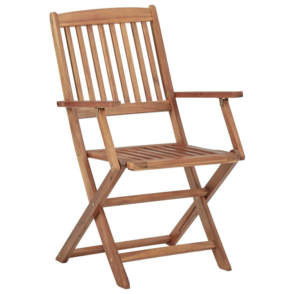 vidaXL Saliekami dārza krēsli ar spilveniem, 8 gab., akācija cena un informācija | Dārza krēsli | 220.lv