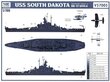 VEE HOBBY - USS Battleship South Dakota BB-57 1944.6, 1/700, 57005 цена и информация | Konstruktori | 220.lv