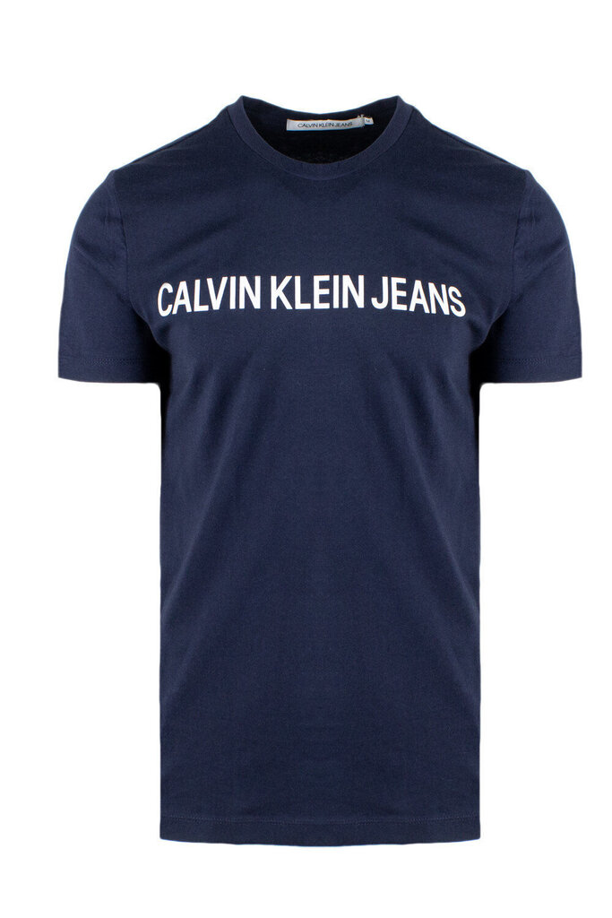 Vīriešu Krekls ar Īsām Piedurknēm Calvin Klein E LIIN SLIM T Tumši Zils cena un informācija | Vīriešu T-krekli | 220.lv