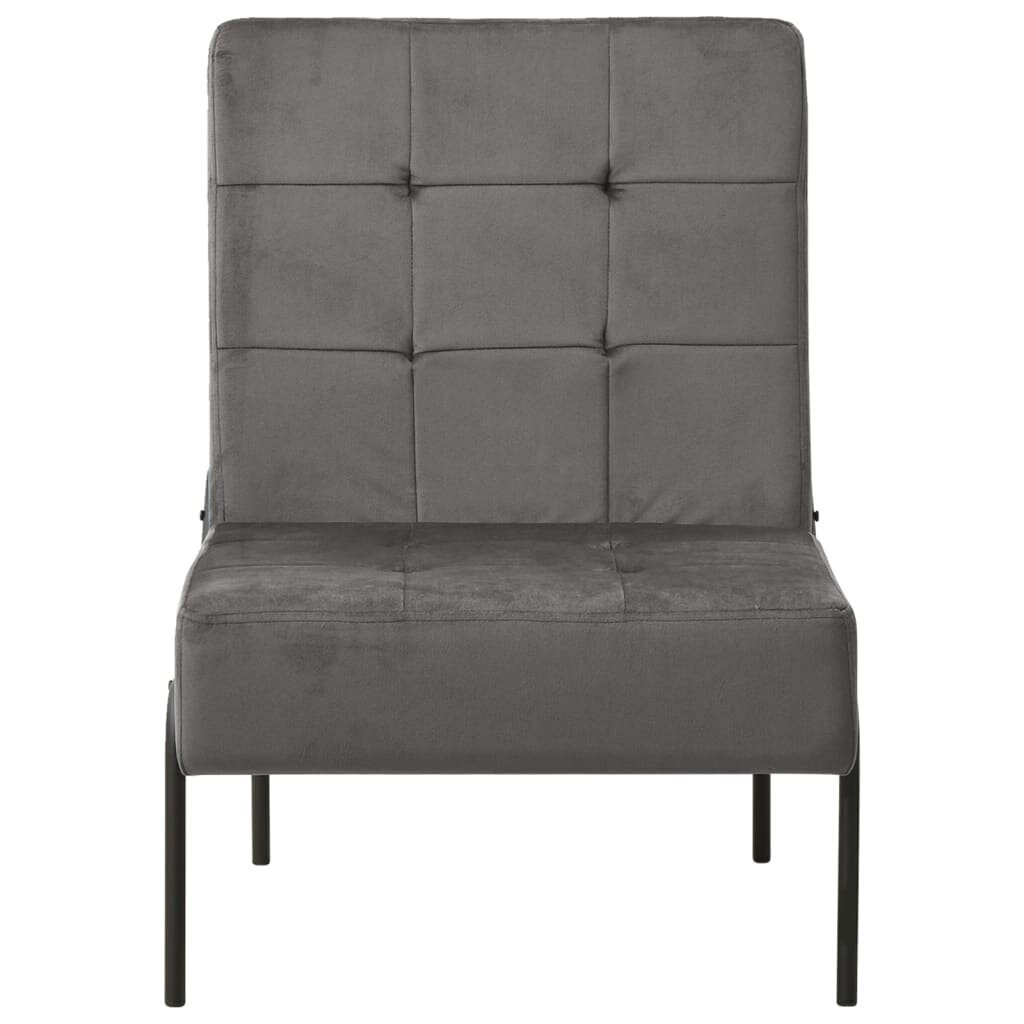 vidaXL Atpūtas krēsls, tumši pelēkas krāsas, 65x79x87cm, samts cena un informācija | Atpūtas krēsli | 220.lv