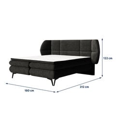 Кровать Selsey Cermone, 180x200 см, черная цена и информация | Кровати | 220.lv