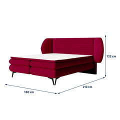 Кровать Selsey Cermone 3, 180x200 см, красная цена и информация | Кровати | 220.lv