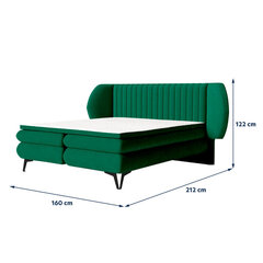Кровать Selsey Cermone 2, 160x200 см, зеленая цена и информация | Кровати | 220.lv