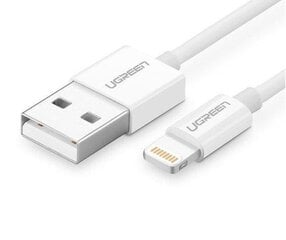 Ugreen USB - Lightning MFI cable 1m 2,4A white (20728) cena un informācija | Savienotājkabeļi | 220.lv