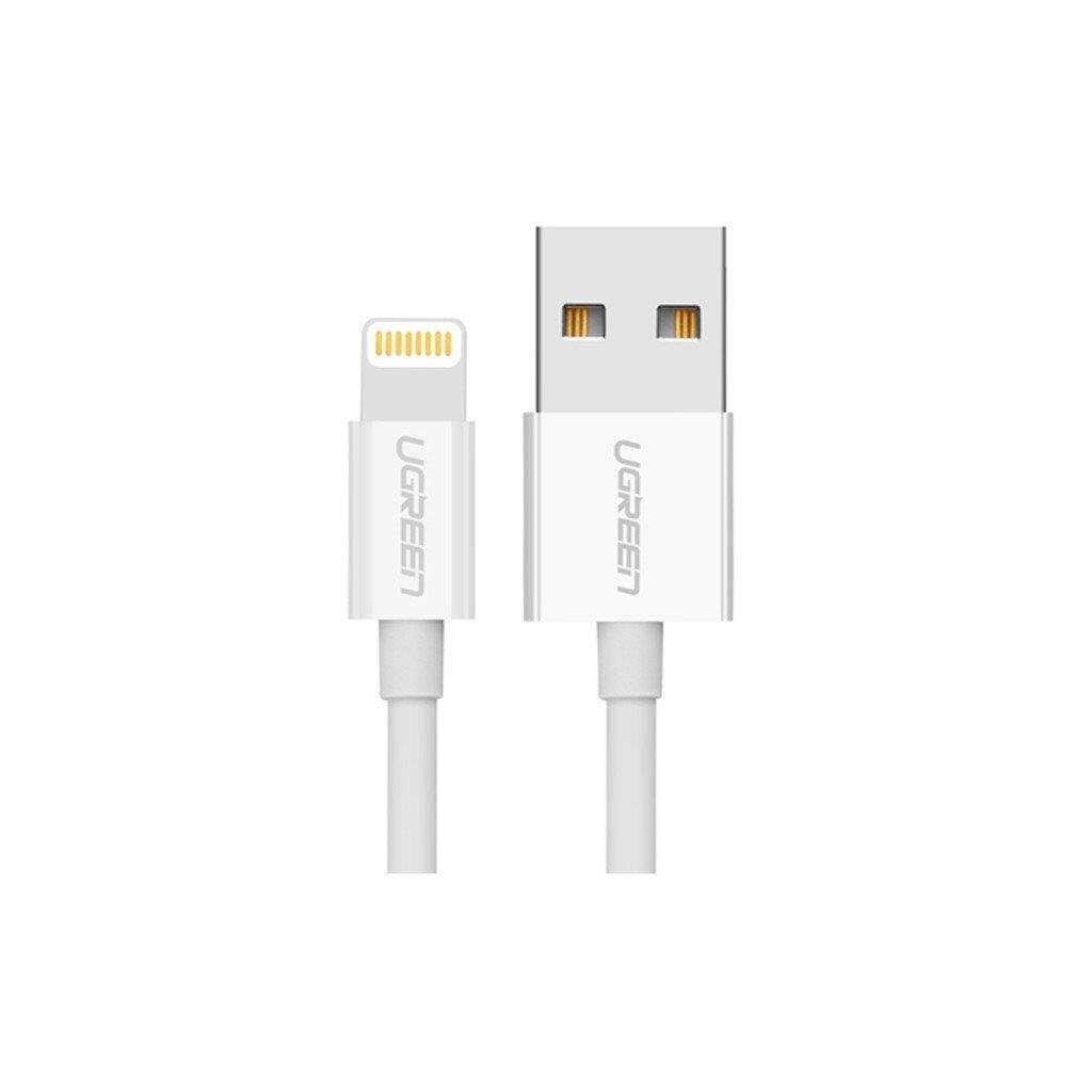 Ugreen USB - Lightning MFI cable 1m 2,4A white (20728) cena un informācija | Savienotājkabeļi | 220.lv