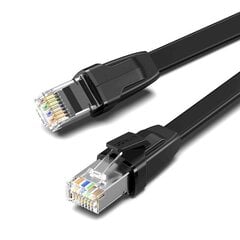 UGREEN NW134 Cat 8 U/FTP Flat Ethernet RJ45 Cable Pure Copper 2m (black) цена и информация | Кабели и провода | 220.lv