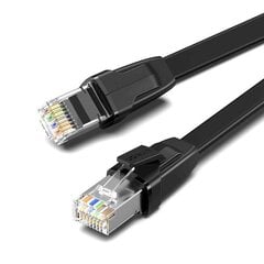 UGREEN NW134 Cat 8 U/FTP Flat Ethernet RJ45 Cable Pure Copper 1m (black) cena un informācija | Kabeļi un vadi | 220.lv