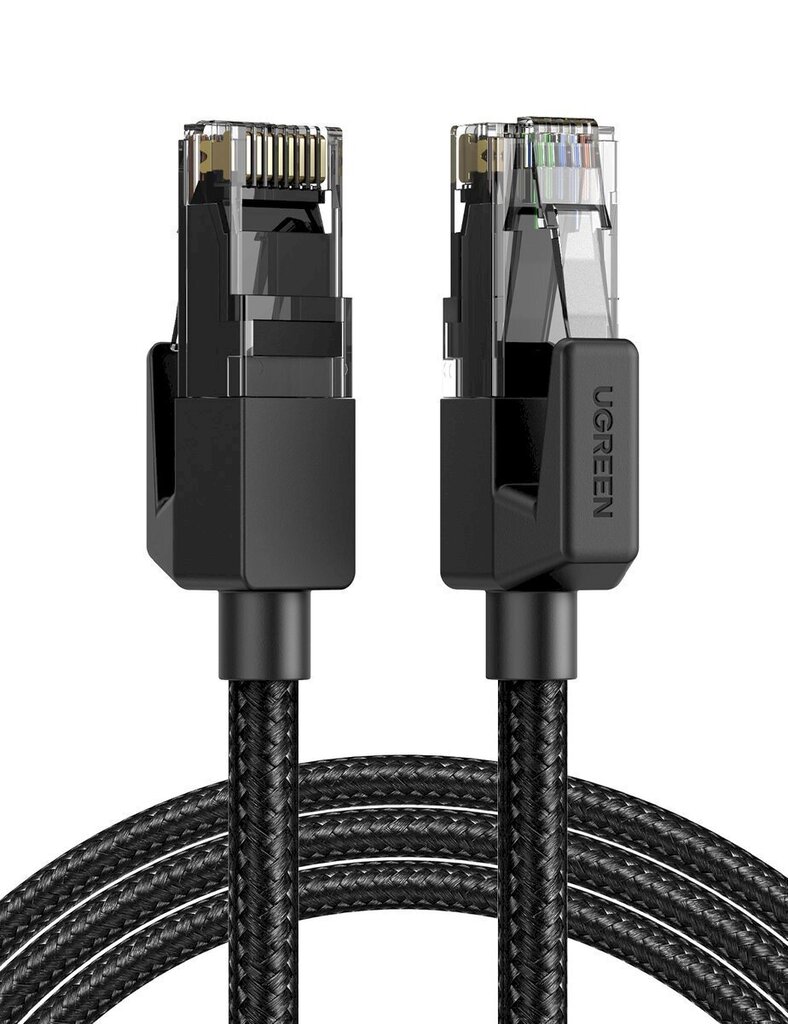 UGREEN NW135 Cat 6 U/UTP Braid Ethernet RJ45 Cable 1m (black) cena un informācija | Kabeļi un vadi | 220.lv