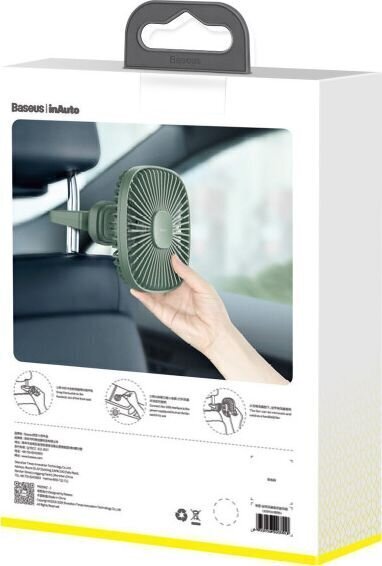 Car fan / fan Baseus Natural Wind (green) cena un informācija | Auto 12V el. piederumi | 220.lv