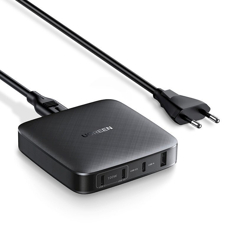 Ugreen travel wall charger 3x USB Type C / 1x USB 100W Power Delivery black (70870) cena un informācija | Lādētāji un adapteri | 220.lv