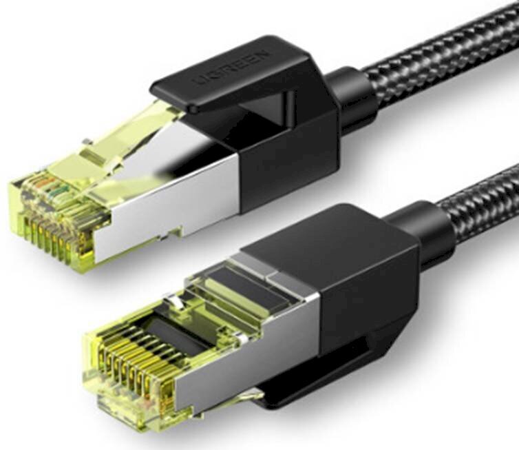 UGREEN NW150 Cat 7 F/FTP Braid Ethernet RJ45 Cable 3m (black) cena un informācija | Kabeļi un vadi | 220.lv