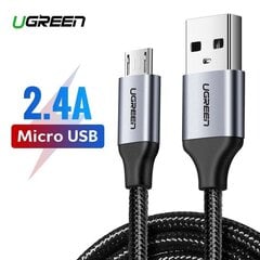 UGREEN micro USB Cable QC 3.0 2.4A 0.25m (Black) цена и информация | Кабели и провода | 220.lv