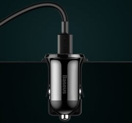 Baseus CCALLP-01 Grain Pro Car Charger Dual USB 4.8A Black цена и информация | Зарядные устройства для телефонов | 220.lv