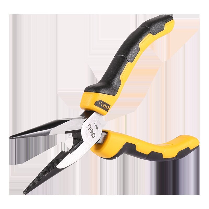 Long Nose Pliers 6" Deli Tools EDL2106 (yellow) cena un informācija | Rokas instrumenti | 220.lv