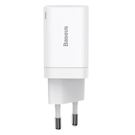 Baseus Super Si Pro Quick Charger USB + USB-C 30W (white) цена и информация | Lādētāji un adapteri | 220.lv