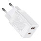 Baseus Super Si Pro Quick Charger USB + USB-C 30W (white) цена и информация | Lādētāji un adapteri | 220.lv