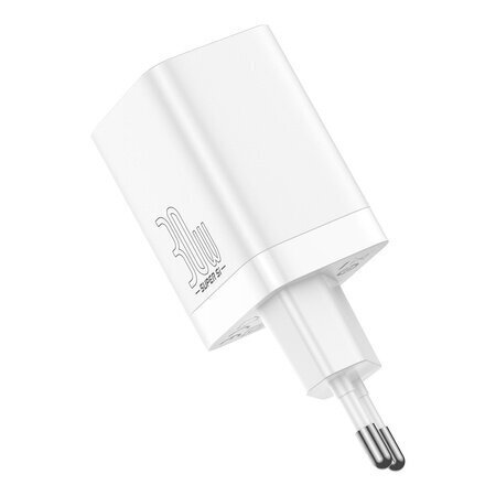 Baseus Super Si Pro Quick Charger USB + USB-C 30W (white) cena un informācija | Lādētāji un adapteri | 220.lv