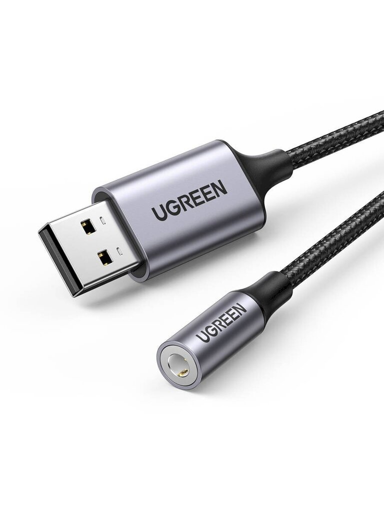 UGREEN CM477 Audio Adapter, USB to Mini Jack 3.5mm AUX (grey) цена и информация | Adapteri un USB centrmezgli | 220.lv