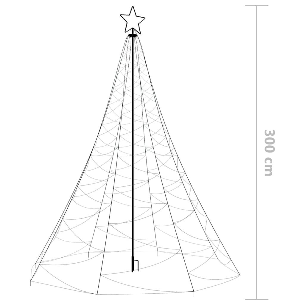 Kalėdų eglutė su metaliniu stulpu, 3 m cena un informācija | Mākslīgās egles, vainagi, statīvi | 220.lv