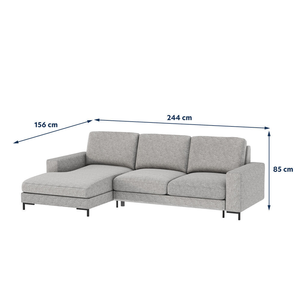 Stūra dīvāns Selsey Mokpeo, gaiši pelēks cena un informācija | Stūra dīvāni | 220.lv