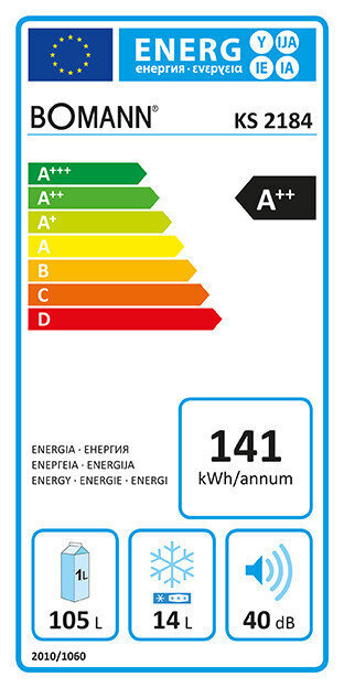 Bomann KS2184W ledusskapis ar saldētavu, 85 cm cena un informācija | Ledusskapji | 220.lv