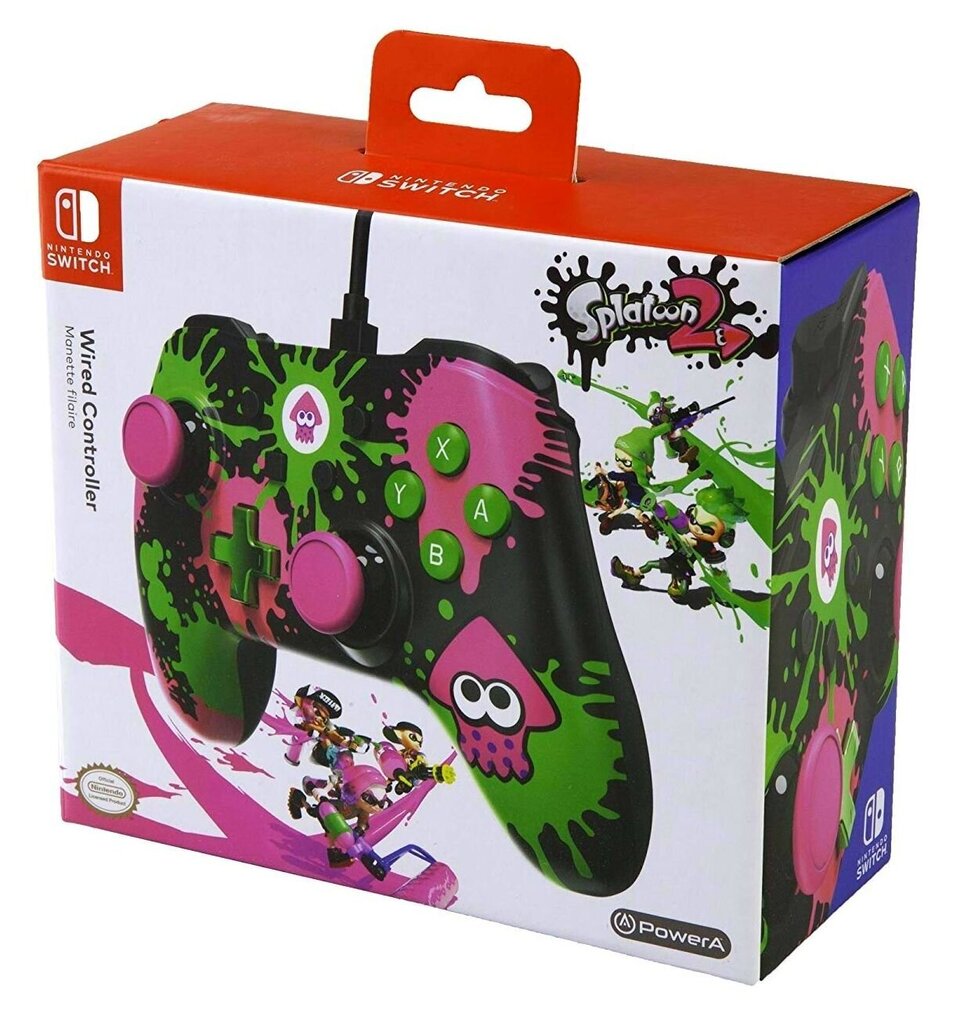 PowerA Wired Controller - Splatoon 2 Edition (Switch) cena un informācija | Spēļu kontrolieri | 220.lv