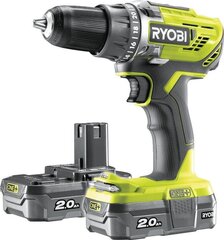 Ryobi R18DD3-220S akumulatora urbjmašīna, 18V / 2x2,0 Ah Li-ion цена и информация | Шуруповерты, дрели | 220.lv