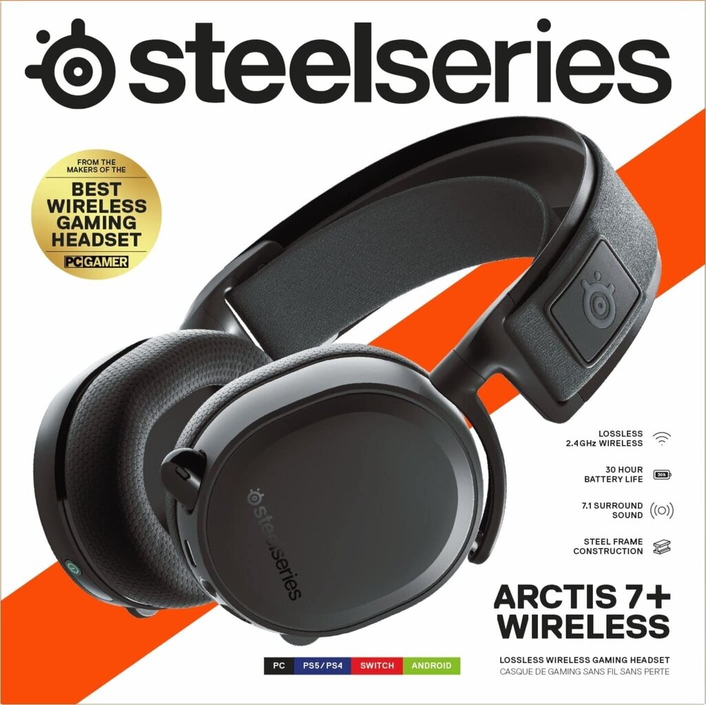 SteelSeries Arctis 7+, black cena un informācija | Austiņas | 220.lv